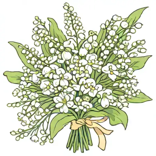 Lily Of The Valley Gladolious Daisy Bouquet Tied