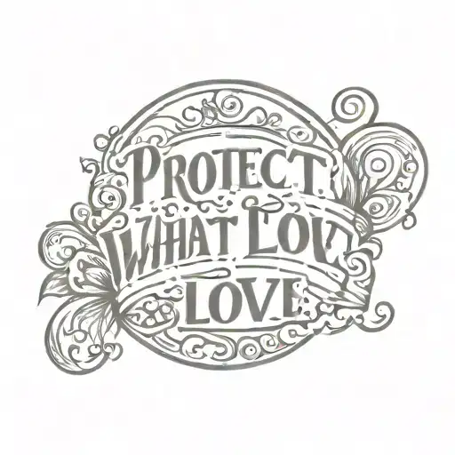Protect What You Love Lettering