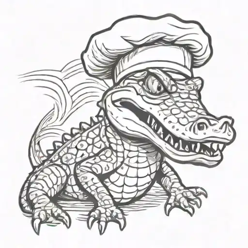 Alligator With A Chef Hat