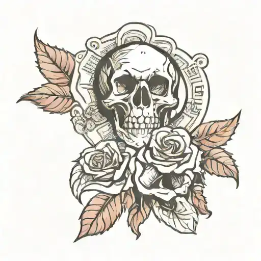 Money Rose With Skull