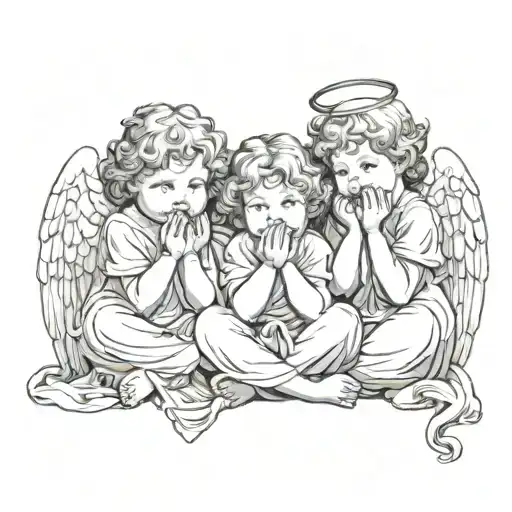 Angels See No Evil Speak No Evil Hear No Evil