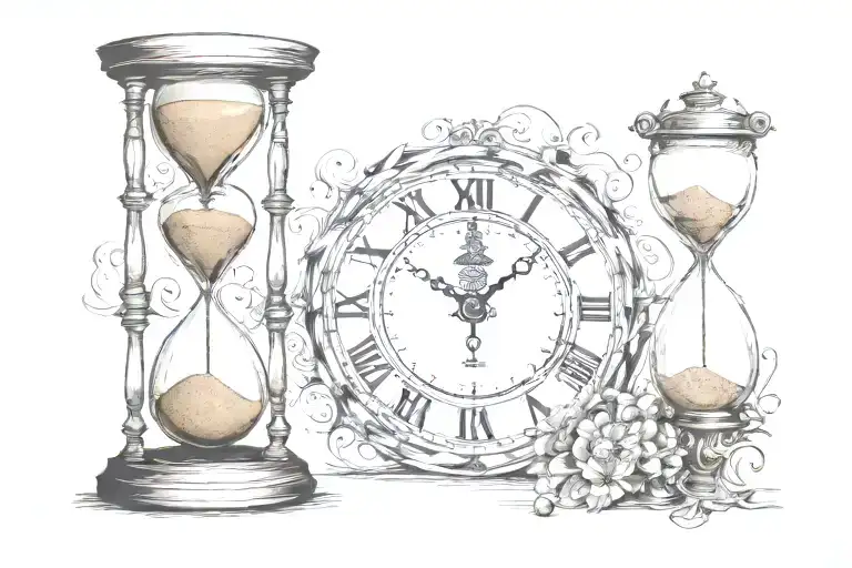 Hourglass With Clock