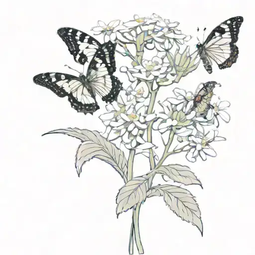 Butterfly With Flowers In Background Reaching Out