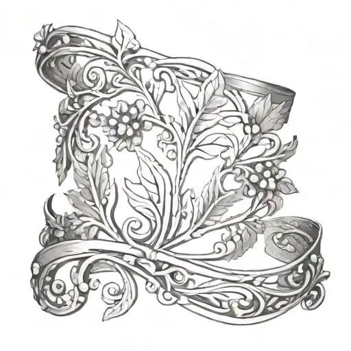 Up Close Grass Ankle Band With Nature Elements Medieval Style