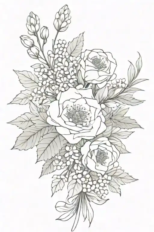 The Composition Of The Symbol Of December Birth Flower Bouquet