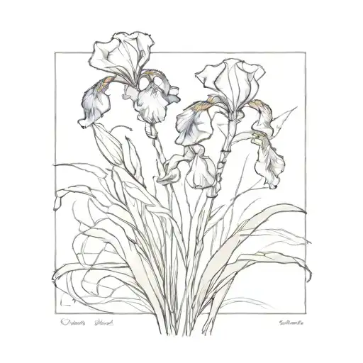 Simple Wild Iris With Stem