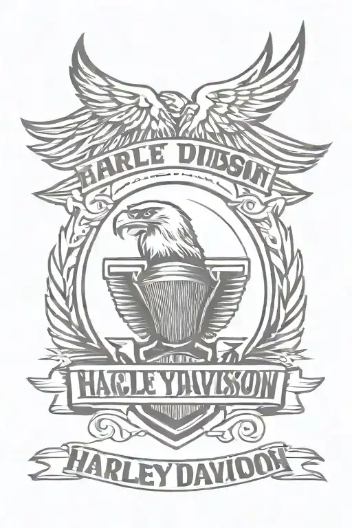 Harley Davidson Eagle Wings In Memory His Name