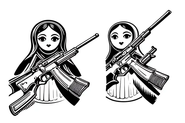 Russian Doll With Ak 47 Gun