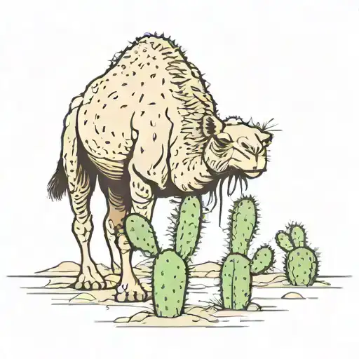 Camel Eating Cactus