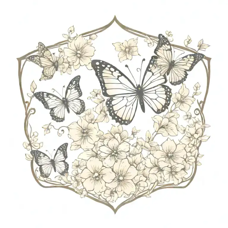 Butterfly With Flowers