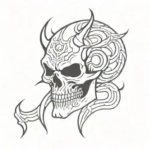 Demon Skull Face