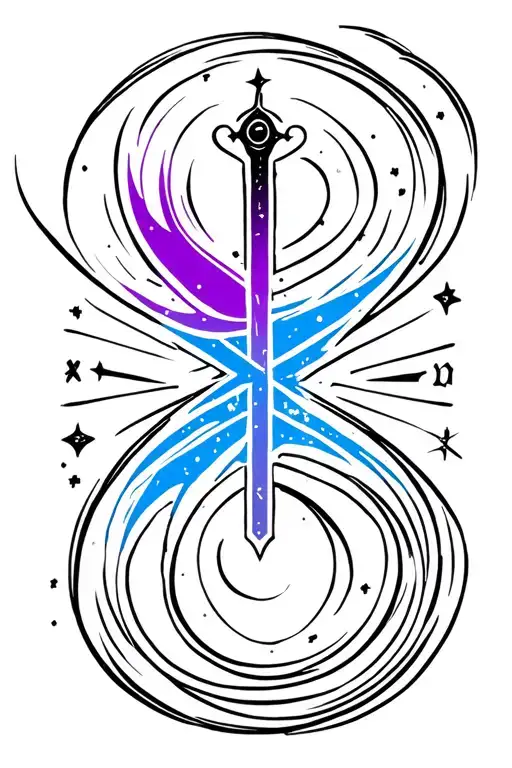 Aquarius Zodiac Symbol With Constellation Having Purple Fading To Blue