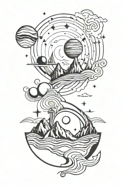 Planets Travel Wave Mountain Anchor Root