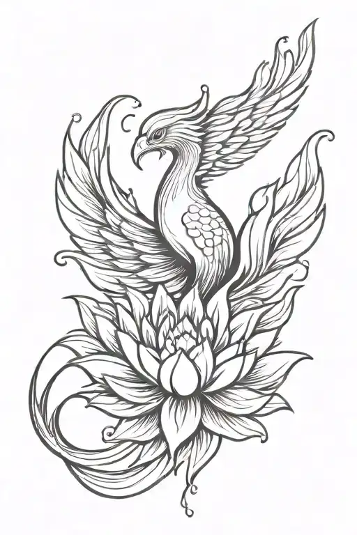 Phoenix Emerging From A Lotus