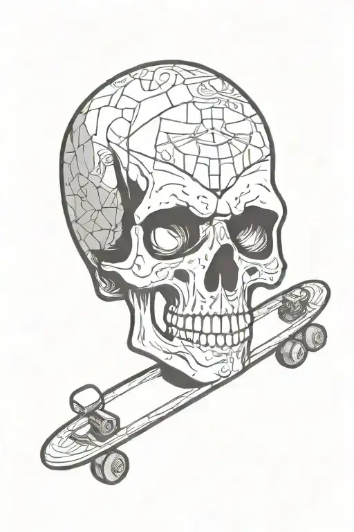 Skull And Skateboard Deck