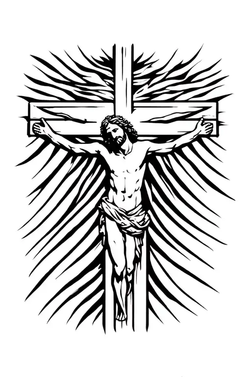 Abstract Silhouette Jesus On The Cross