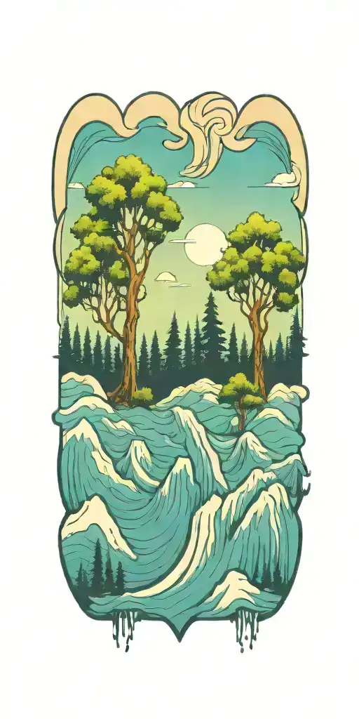 Tree Line All Black Sky Color