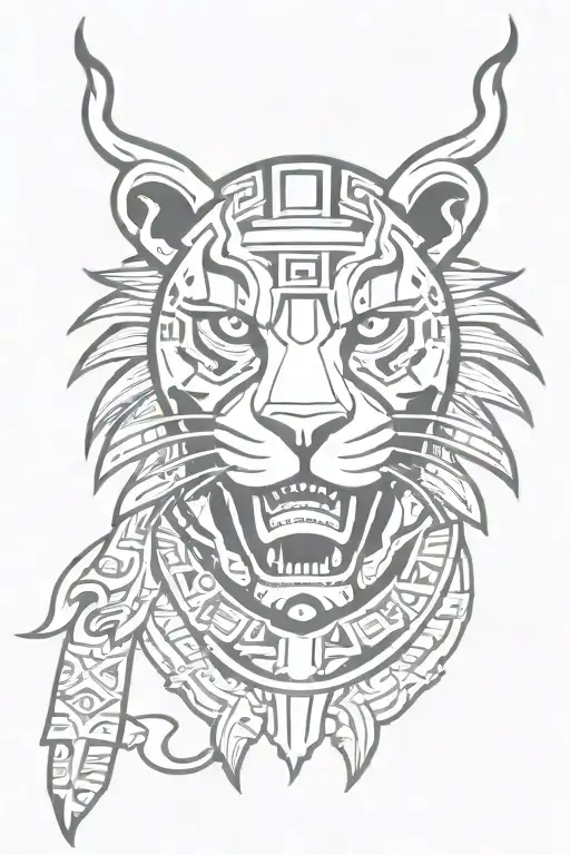 Aztec Jaguar Warrior Wit Smoke And Texas