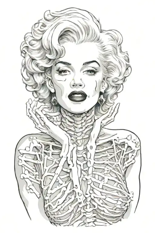 Popular Pose Of Marilyn Monroe From The Film Where The Skeleton Is Visible Through The Skin