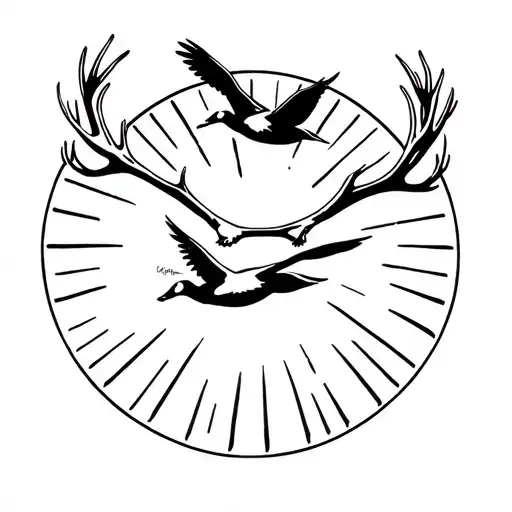 Ducks Flying Towards The Sun Bucks Antlers