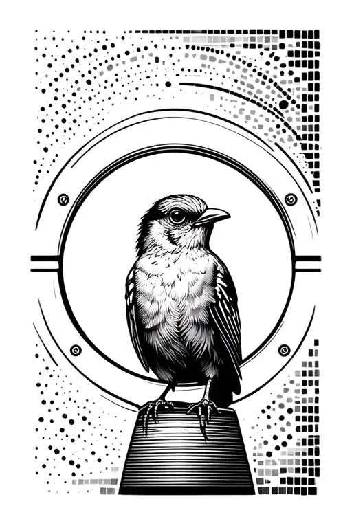 Bird Looking Through Telescoop