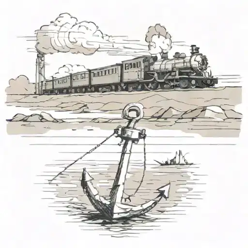 Anchor And Train Passing