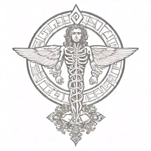 Pineal Gland Caduceus Intertwined