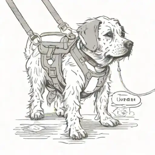 A Dog In A Harness Your Words Truly Listen