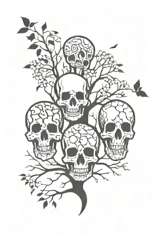 Skulls With Tree Of Life