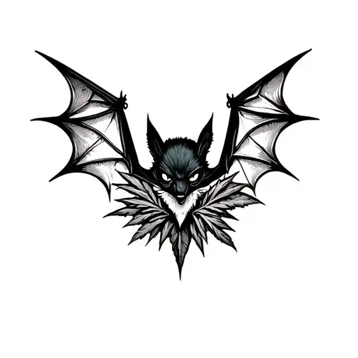 Bat With Marijuhana Leaf Morphing
