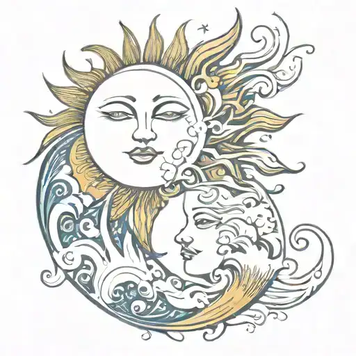 Sun And Moon Merging Together