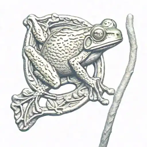 Tree Frog Climbing Cast Iron Pan