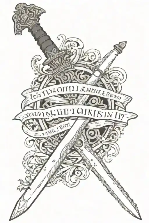 Sword With A Phrase That Splits It In Half