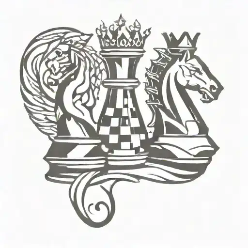 King Chess Piece Flying Together