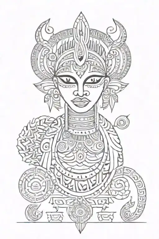 Lines In Which You Can See Many Items In The Style Of New Traibal