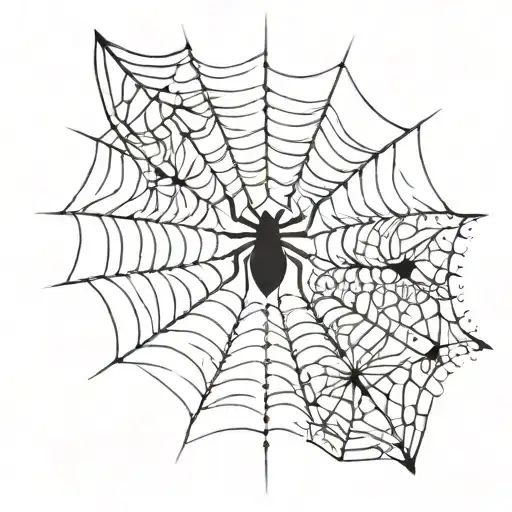 Spider Web With Moth In The Middle