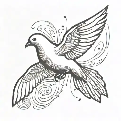 Dove Flying Away