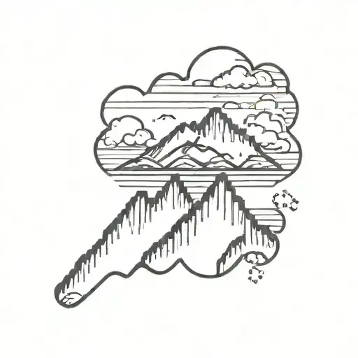 A Montain With Cloud In A Jigsaw Piece Puzzle