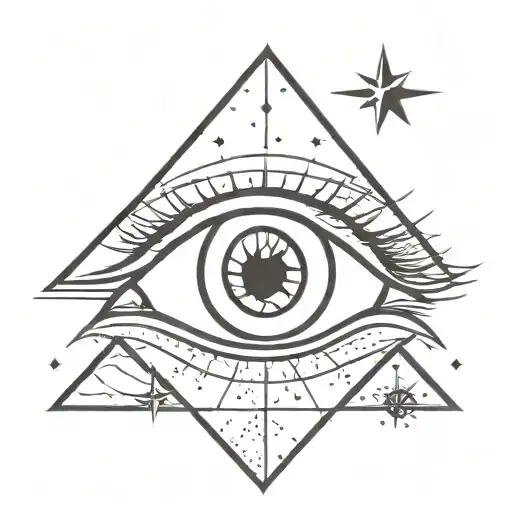 Small And Simple Eye Mixed With A North Star