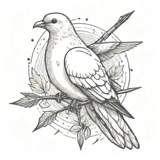 Dove With An Arrow Piercing