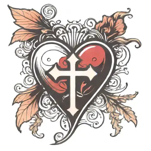 Heart With Cross Big Enough For Script Font