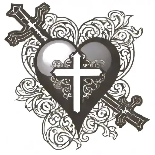 Heart With Cross Big Enough For Script Font