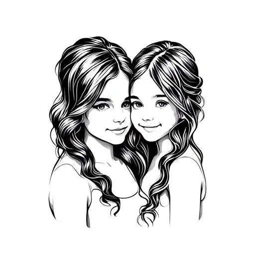 Mother And Two Daughters