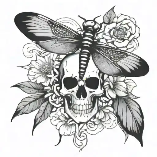 Skull Dragonfly Poisonus Flower