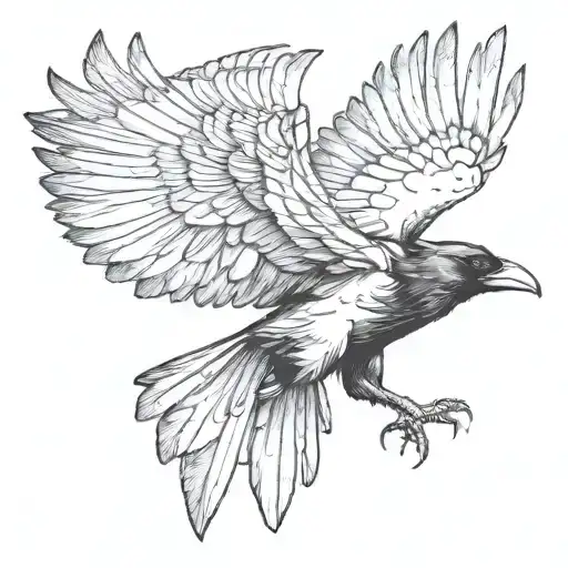 Raven Flying
