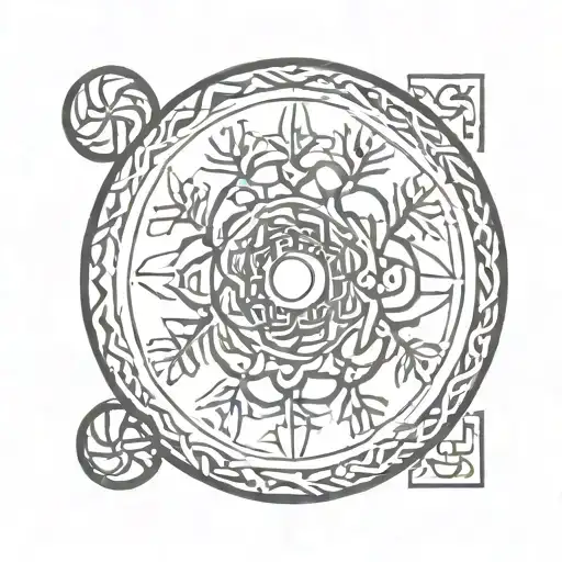 Yggdrasil Knot Vegvisir Rune Design