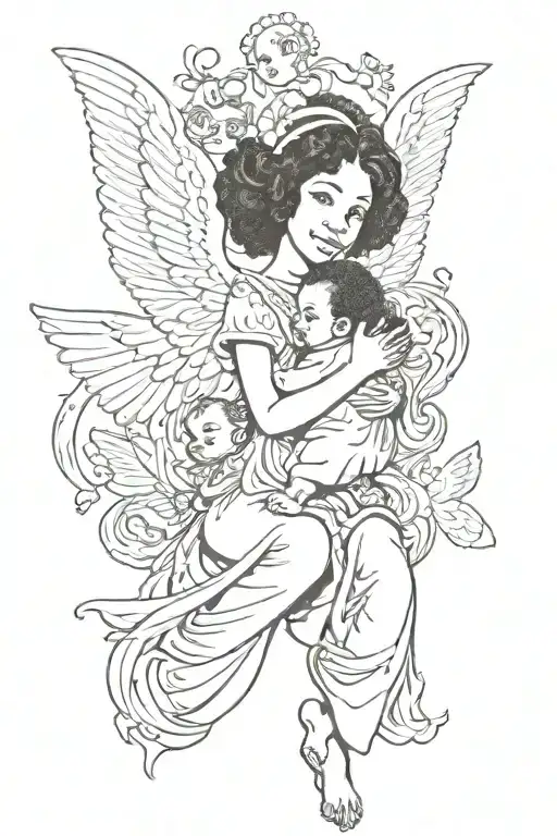 Name Tashanna Year 1973 With Wings Holding A Baby