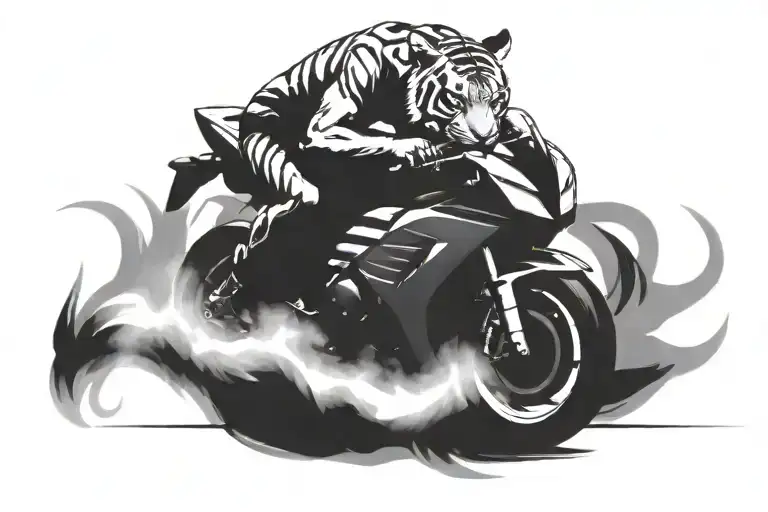 A Tiger Riding A Yamaha R1
