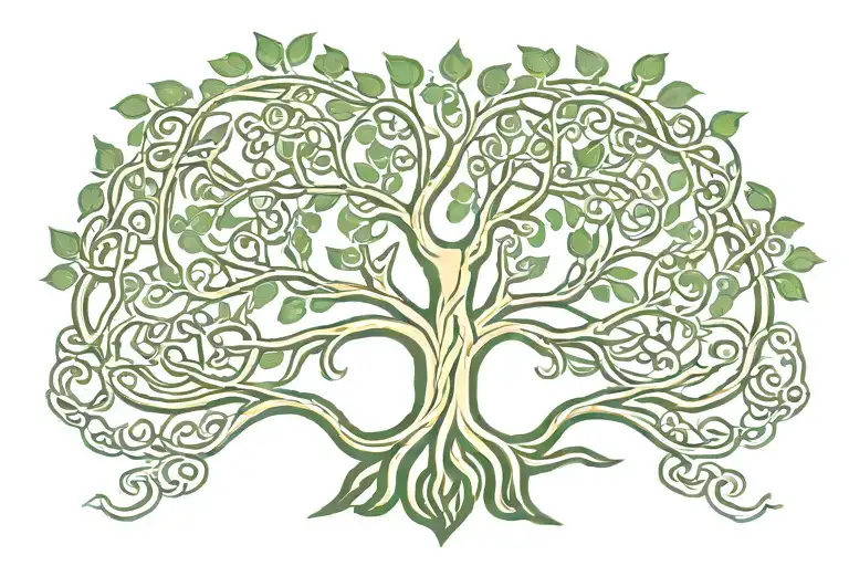 Celtic Tree Of Life With Roots Creating Claddagh