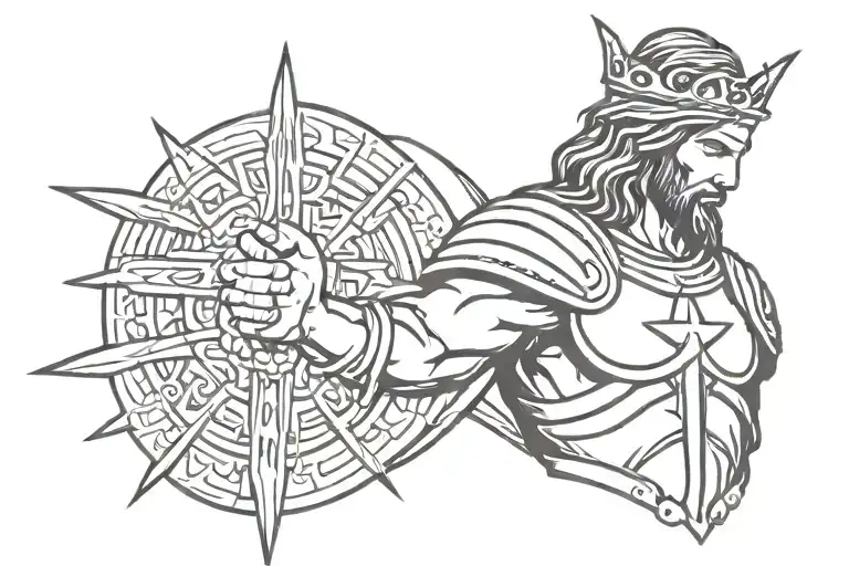 Armor Of God Jesus Tattoo Design
